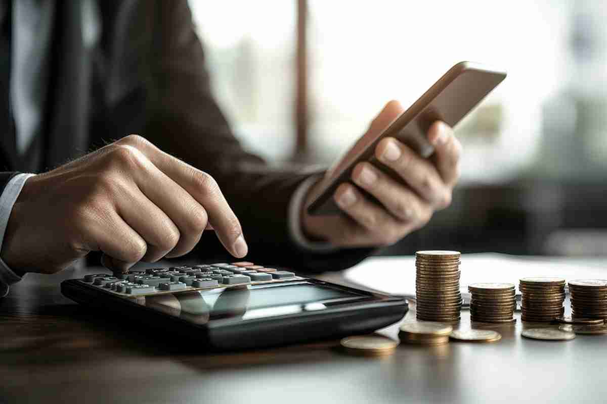 Mann mit Taschenrechner