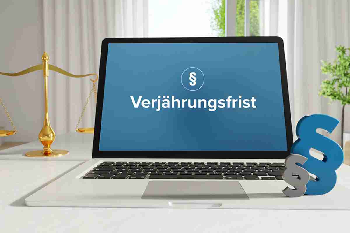 Laptop mit Aufschrift Verjährungsfrist